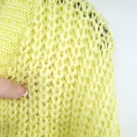RD Cloth. Relaxed Boxy Cozy Oversized Candy Coated Lime Green Sweater Tunic M - Picture 10 of 16